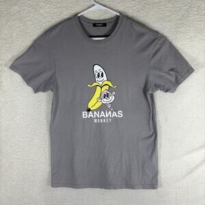 Bananas Monkey Shirt Mens Medium Gray Graphic Tee Steetwear Hip Hop Rap